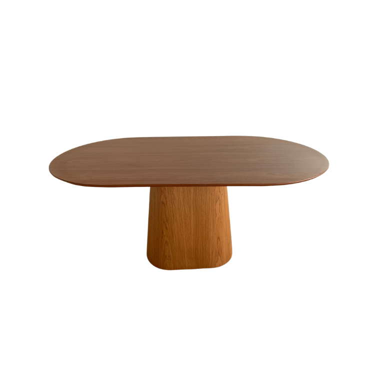 Mesa de Jantar Cone Retangular Arredondada 160x90cm Freijó Modelar Art Moveis