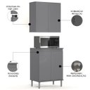 Ver imagem 3 de Armário de Cozinha Aéreo e Balcão com Tampo Italy Cinza - Ej Móveis