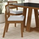 Ver imagem 4 de Conjunto Mesa Lins 4 Cadeiras Sextavada Freijó/pto/corino Branco - M.a Freijó/preto/corino Branco