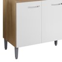 Ver imagem 5 de Balcão de Cozinha para Pia 150cm Gabriela Amêndoa/branco - Ajl Móveis