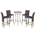 Ver imagem 1 de Mesa Bistrô e 4 Banquetas Roma Fendi Corda Náutica Estofado 10 Trama Original