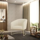 Ver imagem 1 de Poltrona Sala Decorativa Stella Base Industrial Champanhe Veludo Cotelê Bege D03 - D’Rossi