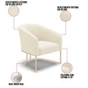 Ver imagem 3 de Poltrona Sala Decorativa Stella Base Industrial Champanhe Veludo Cotelê Bege D03 - D’Rossi