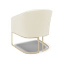 Ver mais imagens de Poltrona Sala Decorativa Stella Base Industrial Champanhe Veludo Cotelê Bege D03 - D’Rossi