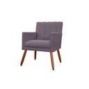 Ver imagem 3 de Kit Namoradeira + 2 Poltronas Decorativa Cecília Suede Rosê Pés Madeira Ms Decor