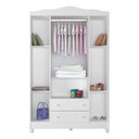 Ver imagem 3 de Berço Americano Mirelle e Guarda Roupa Infantil Ariel 4 Portas Branco Brilho - Carolina