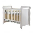 Ver imagem 2 de Berço Americano Mirelle e Guarda Roupa Infantil Ariel 4 Portas Branco Brilho - Carolina