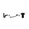 Kit Preto/Black Válvula Lavatório + Sifão + Engate Flexível - 3