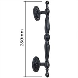 Puxador Duplo Berlin 280mm Preto Fosco Porta Pivotante Correr Passagem Madeira Vidro Rústico - 5
