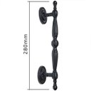 Ver imagem 5 de Puxador Duplo Berlin 280mm Preto Fosco Porta Pivotante Correr Passagem Madeira Vidro Rústico