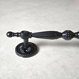Puxador Duplo Berlin 280mm Preto Fosco Porta Pivotante Correr Passagem Madeira Vidro Rústico - 2