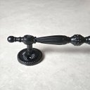 Ver imagem 2 de Puxador Duplo Berlin 280mm Preto Fosco Porta Pivotante Correr Passagem Madeira Vidro Rústico