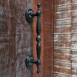 Puxador Duplo Berlin 280mm Preto Fosco Porta Pivotante Correr Passagem Madeira Vidro Rústico - 3
