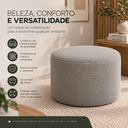Ver imagem 6 de Puff Redondo Cinza Bouclé – 52 x 37 cm