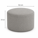 Ver imagem 2 de Puff Redondo Cinza Bouclé – 52 x 37 cm