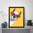 Ver imagem 1 de Quadro Lhama de Óculos - Coração 33x24cm - com Vidro:moldura Branca