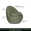 Ver imagem 3 de Poltrona Orgânica Kaira Giratória Linho Verde Claro - Nexta Casa