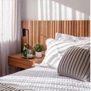 Ver imagem 1 de 10 Painel MDF Placa Madeira Ripada Freijó Revestimento de Parede 53x15cm