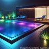 Kit Luminaria Piscina Rgb +controle Touch Screen Led +fonte - 3