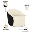 Ver imagem 3 de Poltrona Sala Orgânica Kit 2 Lua Fixa Sintético Pu Preto/linho Bege D03 - D’Rossi