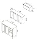 Ver imagem 3 de Cozinha Itatiaia Luce 7 Portas com Balcão 2 Gavetas Branco e Armários Aéreos 3 Vidros Brancos