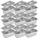 Ver imagem 1 de Conj 10 Cuba Gastronômica Inox GN 1/9x65 mm 0,67 L sem alça COM TAMPA