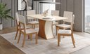 Ver imagem 1 de Mesa de Jantar Luiza 160 C. Vidro 6 Cad. Milla Linho - Henn