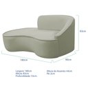 Ver imagem 5 de Kit Divã Recamier Orgânico Marrocos 180cm Lado Esquerdo e 1 Poltronas Amore Bouclé Verde Oliva