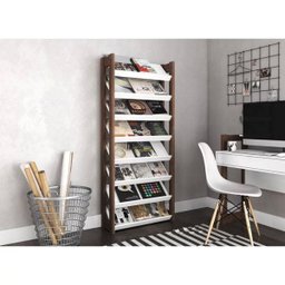 Closet Modulado Aberto-sapateira Aberta 8 Prateleiras Multiuso 69cm Az1006 Tecno Mobili-branco/nogal - 2