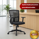 Ver mais imagens de Kit 2 Cadeiras de Escritório Diretor Grid em Tela - Preta