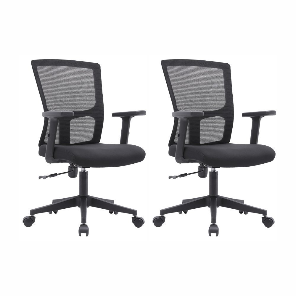 Cadeira Escritório Diretor Grid em Tela - Preta:2 Cadeiras