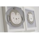 Ver imagem 7 de Kit 04 Quadros Tema Safari Quarto Infantil Bebê Decoração Parede D197 Maternidade Cinza Leão Zebra