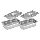Ver imagem 1 de Conj 2 Cubas Gastronômica Inox GN 1/3x65 mm 2,5 L sem alça COM TAMPA