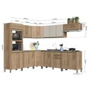 Ver imagem 4 de Cozinha Completa Dinamarca 18 Portas 2 Gavetas com Vidro Castani - Indékes