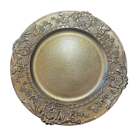 Sousplat Clássico Dourado com Arabescos Mesa Posta
