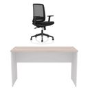 Ver imagem 1 de Conjunto Mesa de Escritório 1.60x60cm + Cadeira Ergonômica Sistema Syncron Pistão Classe 4