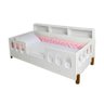 Cama Montessoriana Completa Nina com Colchão + Enxoval Premium Trança Rosa 2,5m - 2