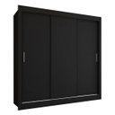 Ver imagem 4 de Guarda-roupa Casal Flórida 3 Portas de Correr 3 Gavetas Preto Fosco - Panorama Móveis