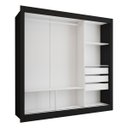 Ver imagem 5 de Guarda-roupa Casal Flórida 3 Portas de Correr 3 Gavetas Preto Fosco - Panorama Móveis