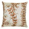 Capa de Almofada Suede Suprema em Tons Amarelo e Laranja Tecido Estampa:flores e Folhas;tamanho: - 1