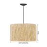 Pendente Teto Sisal Natural Redondo Shalon 150cm Fio Preto D40 - 3