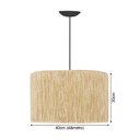 Ver imagem 3 de Pendente Teto Sisal Natural Redondo Shalon 150cm Fio Preto D40