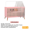 Berço Mini Cama Americano Retrô para Quarto de Bebê com Grade Removível e Colchão Infantil - 9