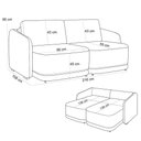 Ver imagem 4 de Sofá Cama para Sala de Estar 2 Lugares 216cm Montserrat K01 Veludo Preto - Lyam Decor