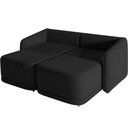 Ver imagem 3 de Sofá Cama para Sala de Estar 2 Lugares 216cm Montserrat K01 Veludo Preto - Lyam Decor