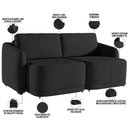 Ver mais imagens de Sofá Cama para Sala de Estar 2 Lugares 216cm Montserrat K01 Veludo Preto - Lyam Decor