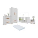 Ver imagem 1 de Quarto de Bebê Completo com Berço 3 em 1 com Colchão Incluso Multimóveis Mp4400 Branco Natural