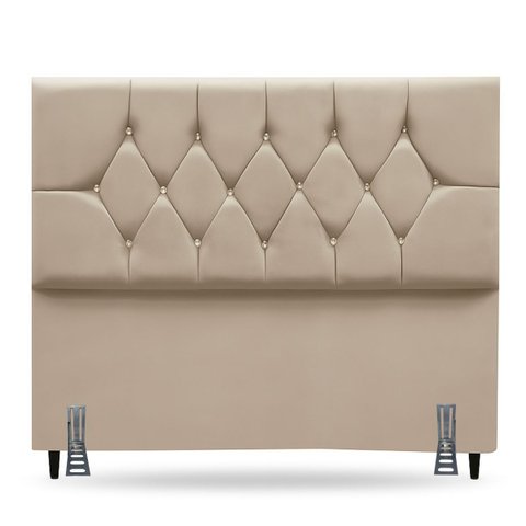 Cabeceira para Cama Casal Queen 160 Cm Brenda e Frame Suede:bege