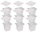 Ver imagem 1 de CONJ 10 Cuba Gastronômica Policarbonato GN 1/6X150 mm 2,2 L Transparente com Tampa Poli Simples