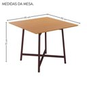 Ver imagem 5 de Mesa Quadrada 90x90cm Modelo Festa - Base Marrom